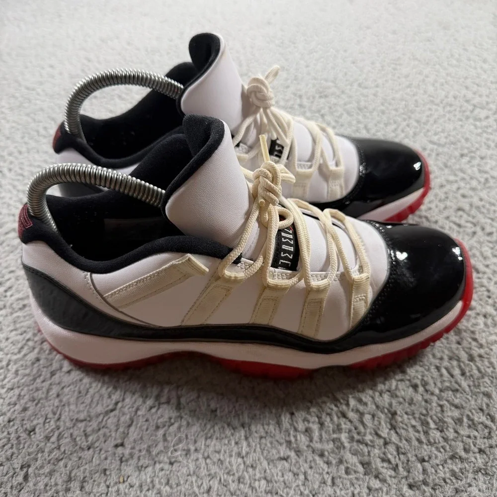 Air Jordan 11 Retro Low Concord Bred White Black Red 528896-160 Kids 7Y